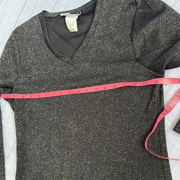 Y2k Dress.Com Black Shimmering Long Sleeve Dress - Picture 10 of 11